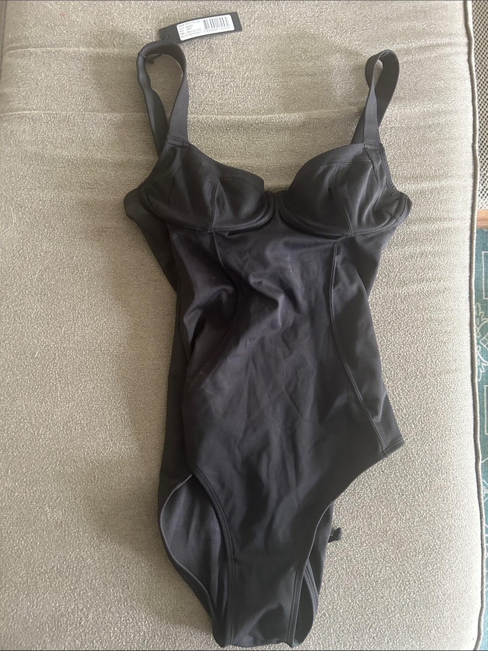 Classic Black One-Piece Swimsuit with Underwire Support